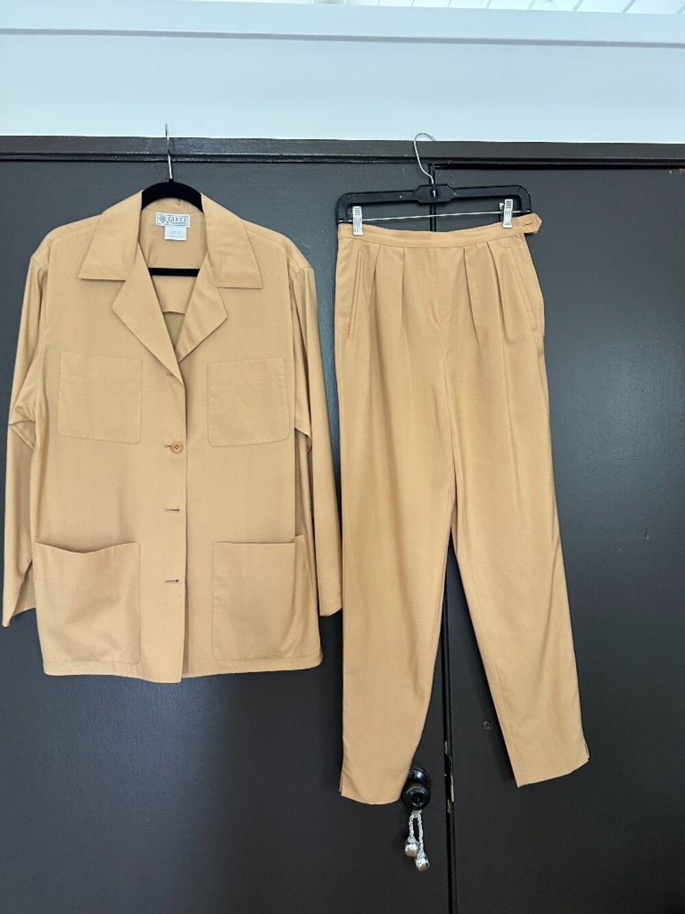 Gucci Mustard Yellow Pant Suit Vintage Wool and Silk